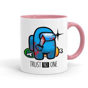 Among Trust no one, Mug colored pink, ceramic, 330ml