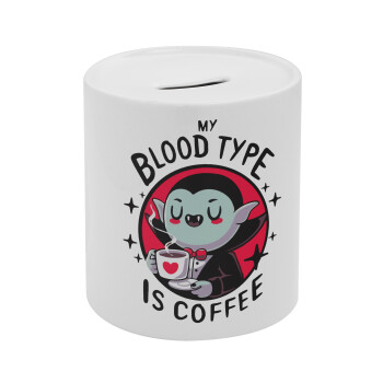 My blood type is coffee, Κουμπαράς πορσελάνης με τάπα