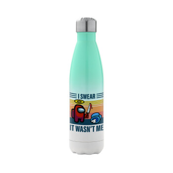 Among us, I swear it wasn't me, Metal mug thermos Green/White (Stainless steel), double wall, 500ml