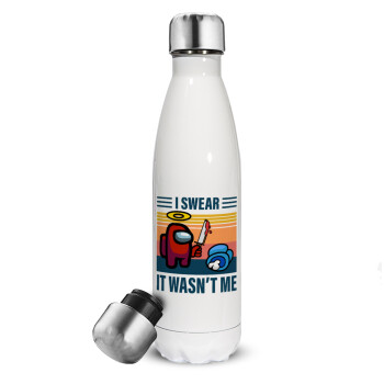 Among us, I swear it wasn't me, Metal mug thermos White (Stainless steel), double wall, 500ml