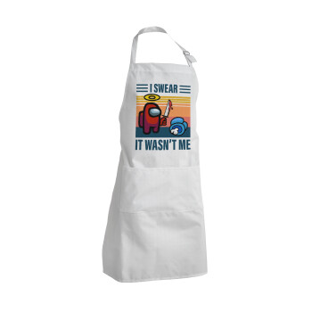Among us, I swear it wasn't me, Adult Chef Apron (with sliders and 2 pockets)