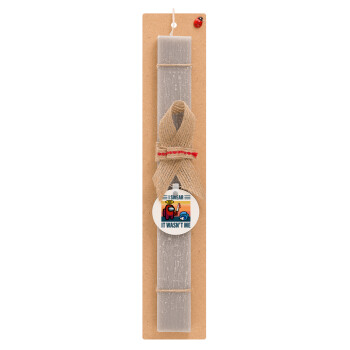 Among us, I swear it wasn't me, Easter Set, wooden keychain & scented Easter candle flat (30cm) (GRAY)