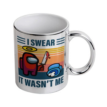 Among us, I swear it wasn't me, Mug ceramic, silver mirror, 330ml