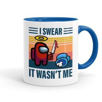 Among us, I swear it wasn't me, Mug colored blue, ceramic, 330ml