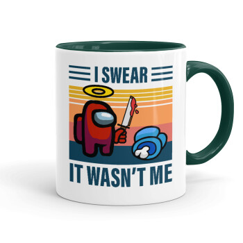 Among us, I swear it wasn't me, Mug colored green, ceramic, 330ml