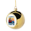 Golden Christmas tree ball ornament 8cm