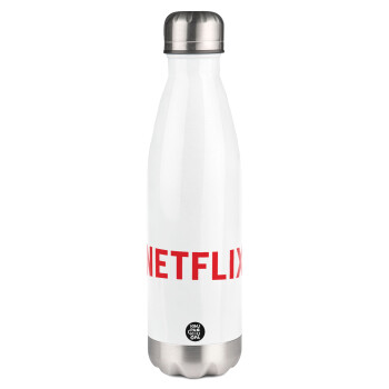 Netflix, Metal mug thermos White (Stainless steel), double wall, 500ml
