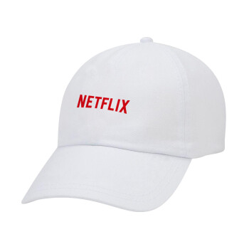 Netflix, Καπέλο Ενηλίκων Baseball Λευκό 5-φύλλο (POLYESTER, ΕΝΗΛΙΚΩΝ, UNISEX, ONE SIZE)