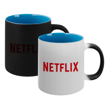 Netflix, Κούπα Μαγική εσωτερικό μπλε, κεραμική 330ml που αλλάζει χρώμα με το ζεστό ρόφημα (1 τεμάχιο)