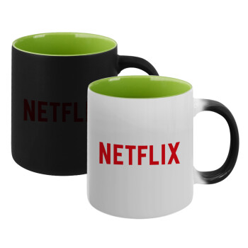 Netflix, Κούπα Μαγική εσωτερικό πράσινο, κεραμική 330ml που αλλάζει χρώμα με το ζεστό ρόφημα (1 τεμάχιο)