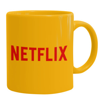 Netflix, Ceramic coffee mug yellow, 330ml