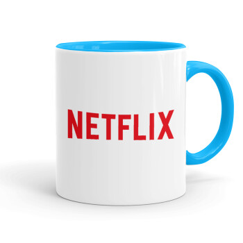 Netflix, Mug colored light blue, ceramic, 330ml