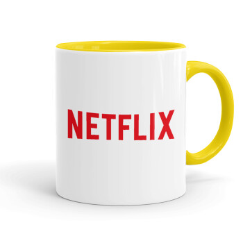 Netflix, Mug colored yellow, ceramic, 330ml