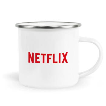 Netflix, Metallic enamel cup white 360ml