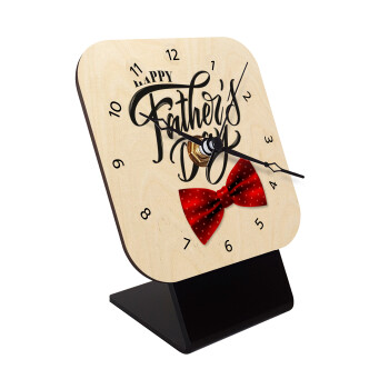 Happy father's Days, Επιτραπέζιο ρολόι σε φυσικό ξύλο (10cm)