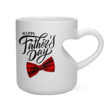 Happy father's Days, Κούπα καρδιά λευκή, κεραμική, 330ml