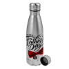 Metallic water bottle, stainless steel, 750ml