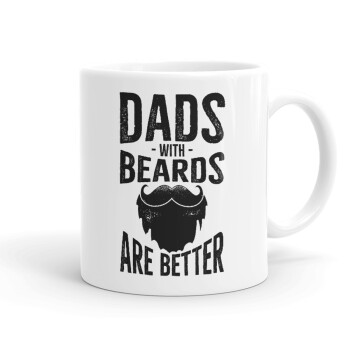 Dad's with beards are better, Καπέλο Ενηλίκων Flat Snapback Λευκό/Μαύρο, (100% ΒΑΜΒΑΚΕΡΟ Twill, ΕΝΗΛΙΚΩΝ, UNISEX, ONE SIZE)