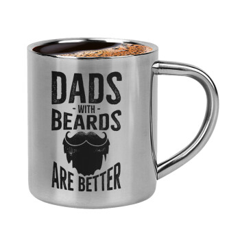 Dad's with beards are better, Double-wall metal cup for espresso (220ml)