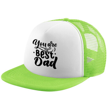 You are the best Dad, Child's Soft Trucker Hat with Green/White Mesh (POLYESTER, CHILDREN'S, ONE SIZE)