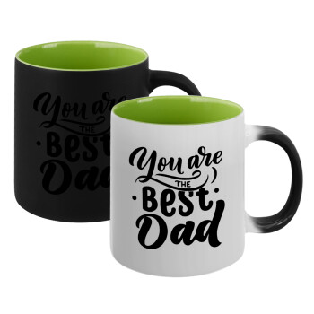 You are the best Dad, Κούπα Μαγική εσωτερικό πράσινο, κεραμική 330ml που αλλάζει χρώμα με το ζεστό ρόφημα (1 τεμάχιο)