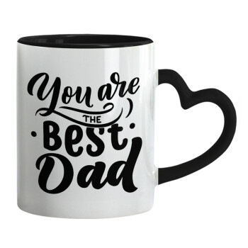 You are the best Dad, Mug heart black handle, ceramic, 330ml