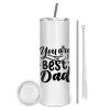 Eco friendly stainless steel tumbler 600ml, with metal straw & cleaning brush