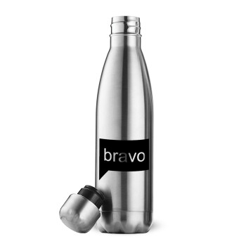 Bravo, Inox (Stainless steel) double-walled metal mug, 500ml