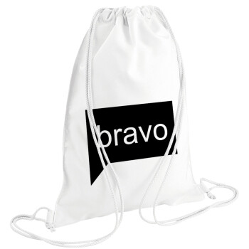 Bravo, Backpack pouch GYMBAG white (28x40cm)