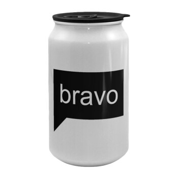 Bravo, Κούπα ταξιδιού μεταλλική με καπάκι (tin-can) 500ml