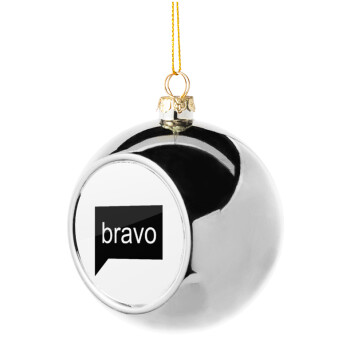 Bravo, Silver 8cm Christmas tree ball ornament