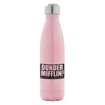 Dunder Mifflin, Inc Paper Company, Metal mug thermos Pink Iridiscent (Stainless steel), double wall, 500ml