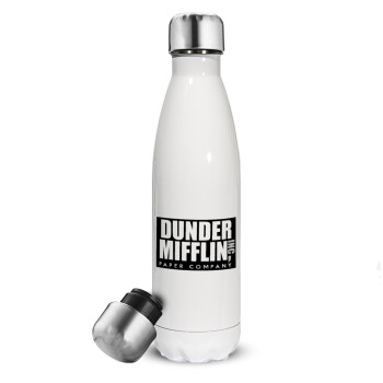 Dunder Mifflin, Inc Paper Company, Metal mug thermos White (Stainless steel), double wall, 500ml