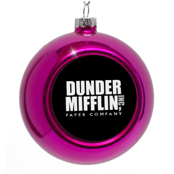 Dunder Mifflin, Inc Paper Company, Purple Christmas tree ornament bauble 8cm