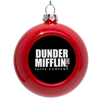 Dunder Mifflin, Inc Paper Company, Red Christmas tree ornament bauble 8cm