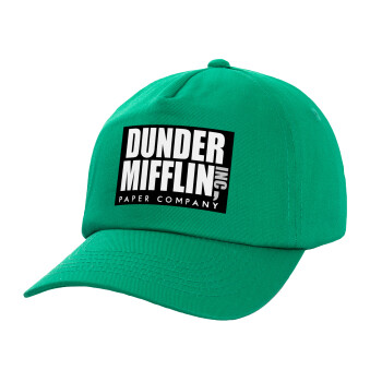 Dunder Mifflin, Inc Paper Company, Children's Baseball Cap, 100% Cotton Twill, Green (COTTON, CHILDREN'S, UNISEX, ONE SIZE)