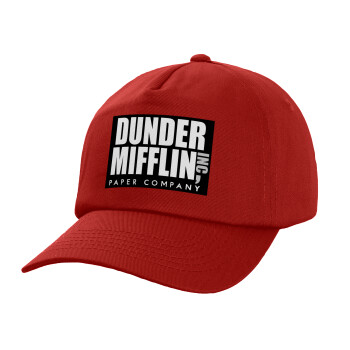 Dunder Mifflin, Inc Paper Company, Children's Baseball Cap, 100% Cotton Twill, Red (COTTON, CHILDREN'S, UNISEX, ONE SIZE)