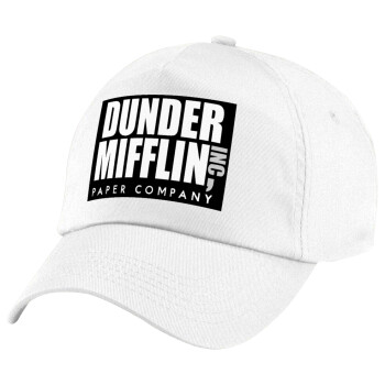 Dunder Mifflin, Inc Paper Company, Children's Baseball Cap, 100% Cotton Twill, White (COTTON, CHILDREN'S, UNISEX, ONE SIZE)