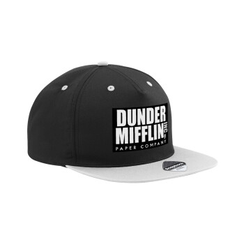 Dunder Mifflin, Inc Paper Company, Καπέλο Ενηλίκων Flat Snapback Μαύρο/Γκρι, (100% ΒΑΜΒΑΚΕΡΟ TWILL, ΕΝΗΛΙΚΩΝ, UNISEX, ONE SIZE)