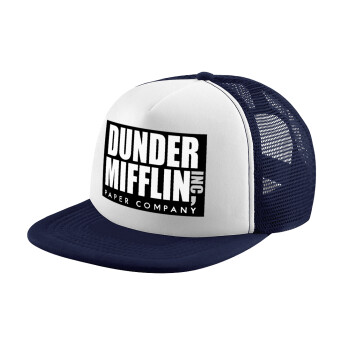 Dunder Mifflin, Inc Paper Company, Καπέλο παιδικό Soft Trucker με Δίχτυ ΜΠΛΕ ΣΚΟΥΡΟ/ΛΕΥΚΟ (POLYESTER, ΠΑΙΔΙΚΟ, ONE SIZE)