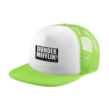 Dunder Mifflin, Inc Paper Company, Καπέλο παιδικό Soft Trucker με Δίχτυ ΠΡΑΣΙΝΟ/ΛΕΥΚΟ (POLYESTER, ΠΑΙΔΙΚΟ, ONE SIZE)