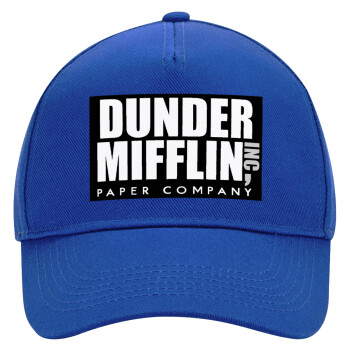 Dunder Mifflin, Inc Paper Company, Ultimate Adult Hat BLUE, (100% COTTON DRILL, ADULT, UNISEX, ONE SIZE)