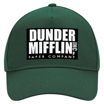 Dunder Mifflin, Inc Paper Company, Adult Ultimate Hat GREEN, (100% COTTON DRILL, ADULT, UNISEX, ONE SIZE)