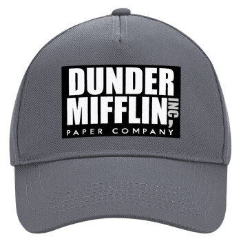 Dunder Mifflin, Inc Paper Company, Ultimate Adult Hat Grey, (100% COTTON DRILL, ADULT, UNISEX, ONE SIZE)