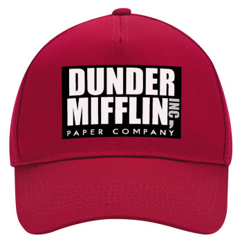 Dunder Mifflin, Inc Paper Company, Adult Ultimate Hat RED, (100% COTTON DRILL, ADULT, UNISEX, ONE SIZE)