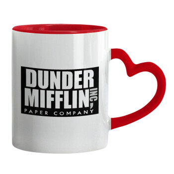 Dunder Mifflin, Inc Paper Company, Mug heart red handle, ceramic, 330ml