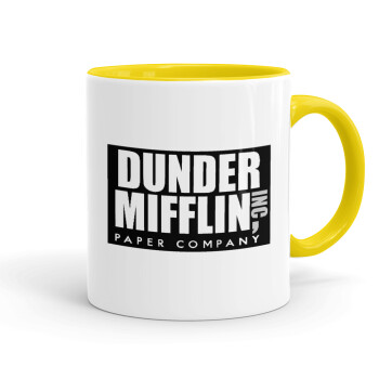 Dunder Mifflin, Inc Paper Company, Mug colored yellow, ceramic, 330ml