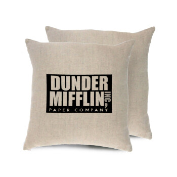 Dunder Mifflin, Inc Paper Company, Μαξιλάρι καναπέ ΛΙΝΟ 40x40cm περιέχεται το  γέμισμα