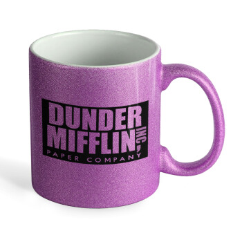 Dunder Mifflin, Inc Paper Company, Κούπα Μωβ Glitter που γυαλίζει, κεραμική, 330ml