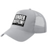 Adult Structured Trucker Hat, with Mesh, GRAY (100% COTTON, ADULT, UNISEX, ONE SIZE)